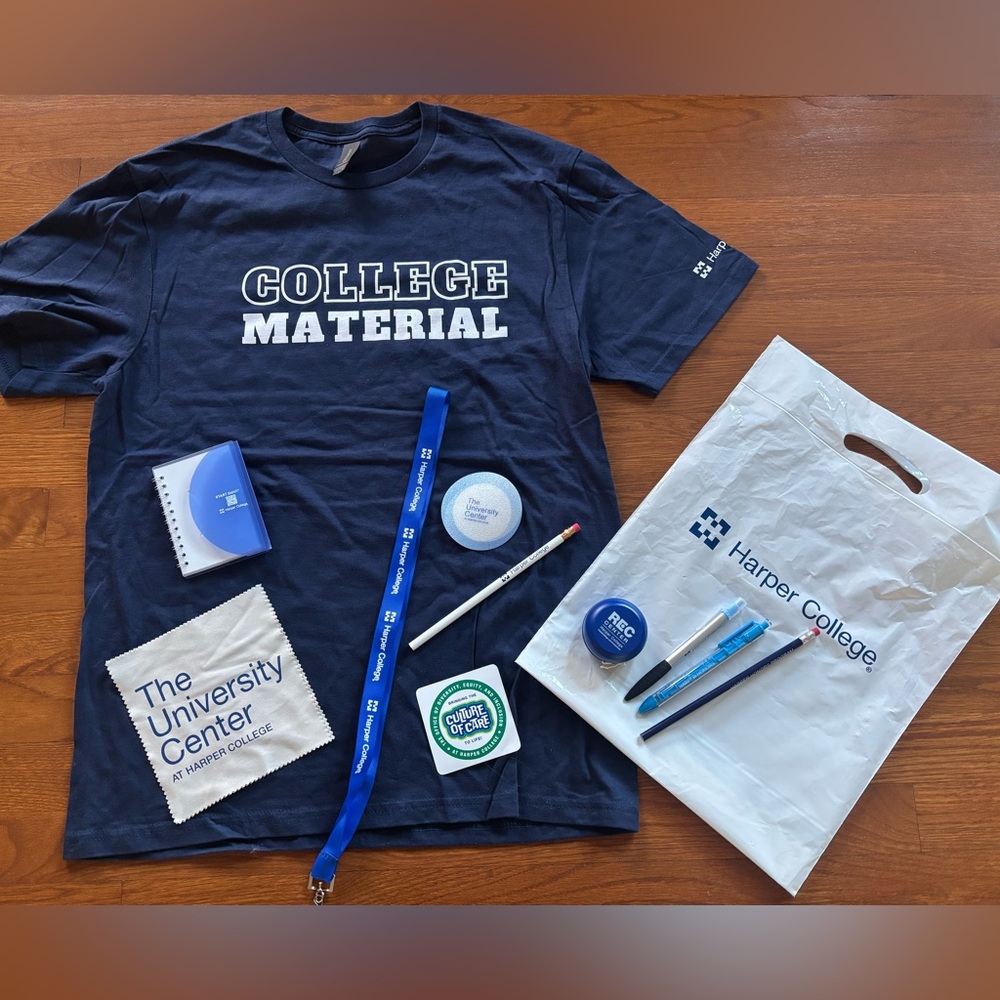 New Harper College Medium T-Shirt and Gift Bundle
